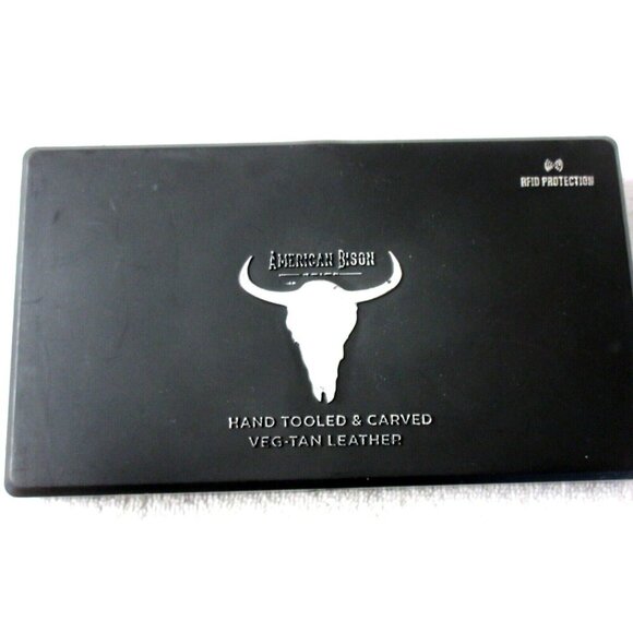 American Bison Men's Buffalo Nickel Concho Rodeo Black Leather Wallet NEW - Picture 7 of 7